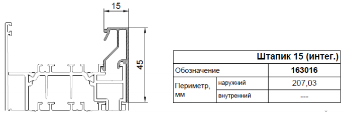 Применяемые профили AWD75 HWH (выведено с 10.03.2023г)