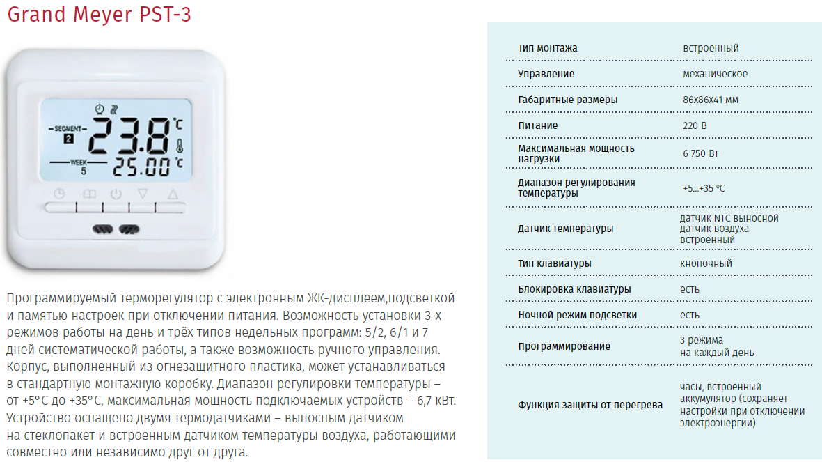Терморегуляторы выносные для Photen Glass