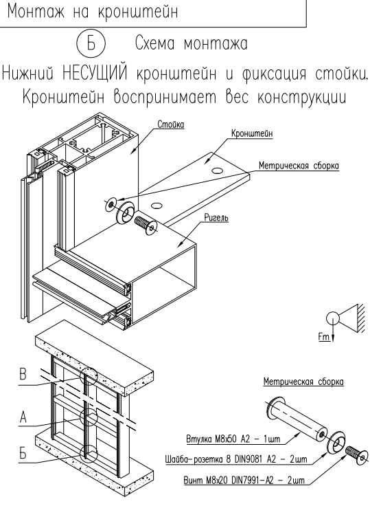 Схемы монтажных узлов