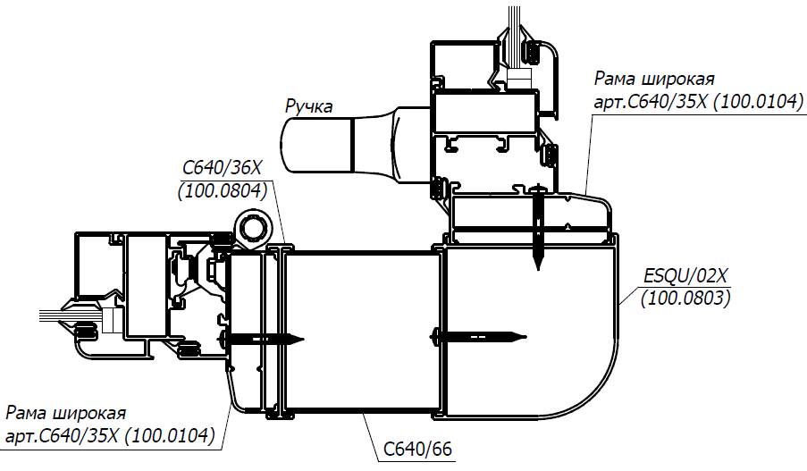 Угловое соединение 90 гр. 60х60 арт.: ESQU/02X (100.0803)