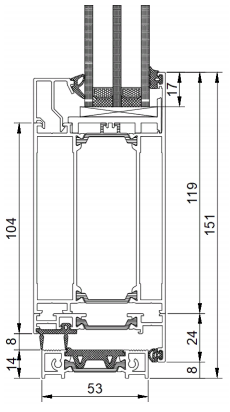 Чертежи узлов Kaleva Aluvet Glass Standart: PD65