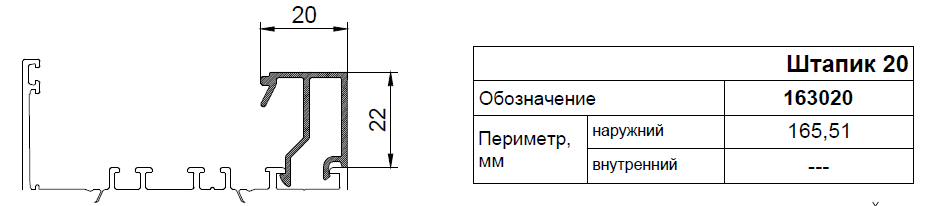 Применяемые профили AWD75 HFS