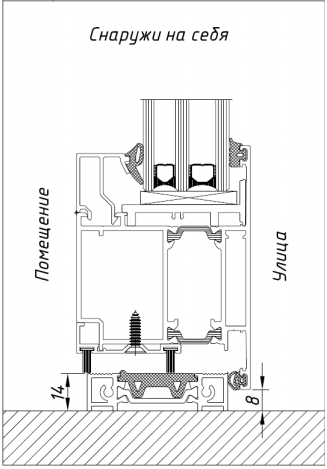 Чертежи узлов Kaleva Aluvet Glass Standart: PD65