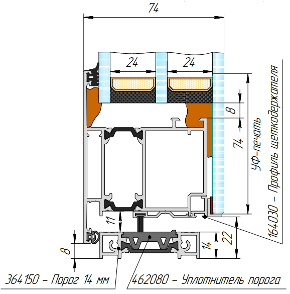 Чертежи узлов Kaleva Aluvet Space Door Inside