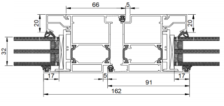 Чертежи узлов Kaleva Aluvet Glass Standart: PD65