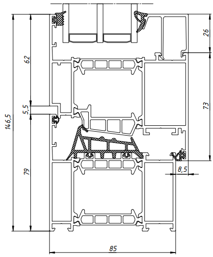 Чертежи узлов Kaleva Aluvet Window Max (выведено с 10.08.2026г.