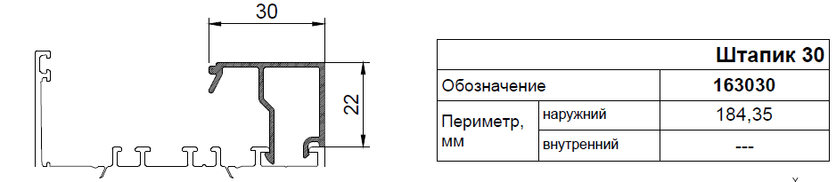 Применяемые профили AWD75 HFS