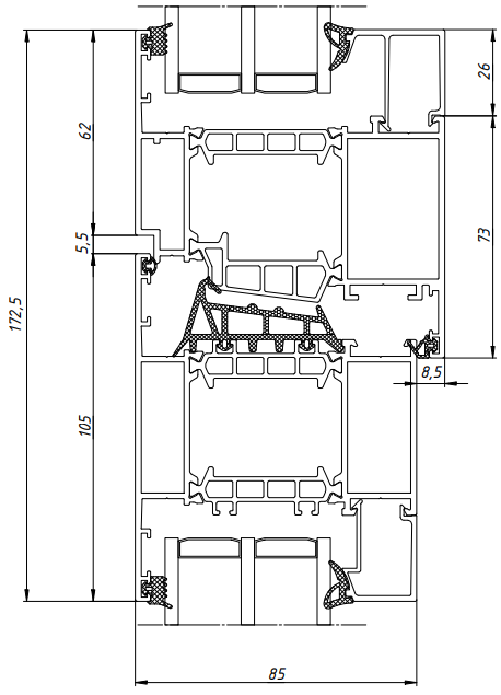 Чертежи узлов Kaleva Aluvet Window Max (выведено с 10.08.2026г.